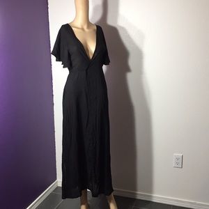 Black Gillia wrap around swim coverup dress NWT